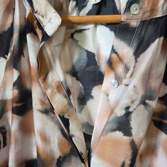 NWOT CLOTH AND STONE PRINTED CHINESE COLLAR BUTTON DOWN TOP SIZE L - Picture 8 of 16
